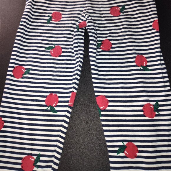 Pre-Owned Children's Place 2-Piece Matching Apples Printed on White & Navy Blue - Picture 6 of 13